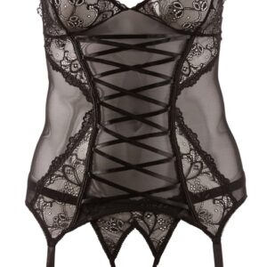 CORSETTO REGGICALZE IN PIZZO CON PERIZOMA COORDINATO - immagine 3