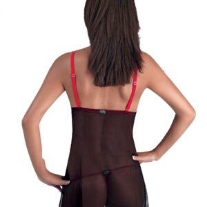 BABY DOLL E PERIZOMA CON INSERTI IN PIZZO FLOREALI - immagine 7