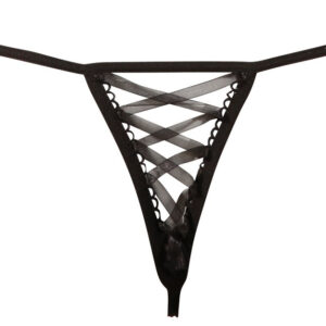 PERIZOMA IN PIZZO CON APERTURA E RICAMI FLOREALI - immagine 4