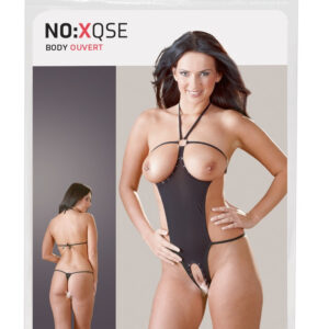 BODY NERO CON DECORAZIONI DI STRASS E APERTURA SULL'INGUINE - TAGLIA UNICA - immagine 6