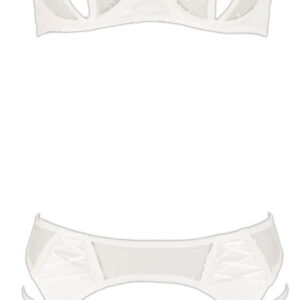 COMPLETO INTIMO BIANCO 3 PEZZI CON REGGICALZE - immagine 12