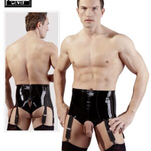 BOXER UOMO VITA ALTA IN LATEX CON APERTURA E REGGICALZE - immagine 4