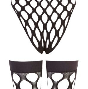 BODY IN RETE A MAGLIA LARGA CON CALZE COORDINATE - TAGLIA UNICA - immagine 4