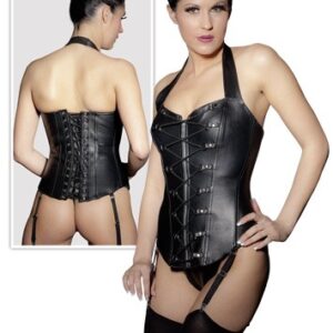 CORSETTO VITTORIANO IN PELLE NERA - immagine 5