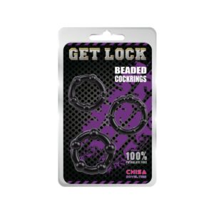 SET 3 ANELLI FALLICI CON RILIEVI STIMOLANTI "BEADED COCKRINGS" NERI - immagine 4