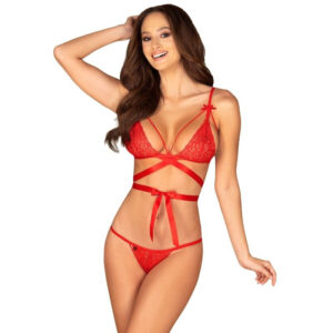 CHEMISE NATALIZIA OBSESSIVE "LOVLEA SET" ROSSO - immagine 1