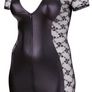 MINI ABITO SEXY PIZZO LATERALE - COLORE NERO - COTTELLI CURVES - immagine 4