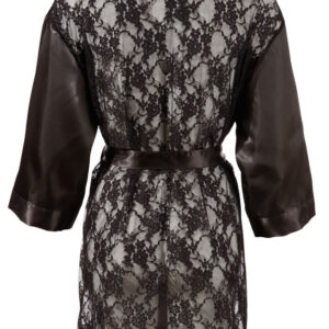 KIMONO CORTO IN RASO VELLUTATO E PIZZO FLOREALE "COTTELLI LINGERIE" - immagine 4