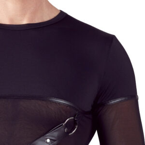 T-SHIRT UOMO STRETCHY MANICHE LUNGHE "NEK" COLORE NERO - immagine 5