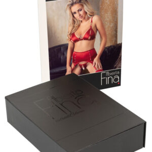 COMPLETO INTIMO ALBERTA FINA CON APERTURA COLORE ROSSO - immagine 9