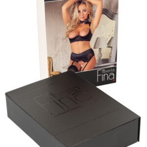 COMPLETO INTIMO ALBERTA FINA CON APERTURA COLORE NERO - immagine 8