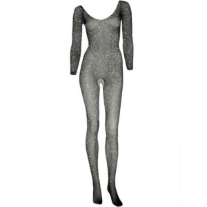 BODYSTOCKING LEG AVENUE "FISHNET SLEEVED" NERO - TAGLIA UNICA - immagine 5