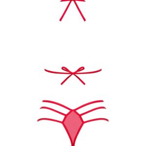 Set Giftella rosso di Obsessive con reggiseno e perizoma morbidi. - immagine 3
