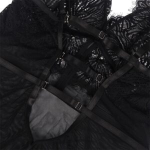 SUBBLIME - BABYDOLL CON SPALLINE REGOLABILI IN PIZZO NERO L/XL - immagine 3