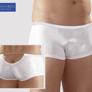 BOXER BIANCO EFFETTO GLITTER LUCIDO CON CATENINA - immagine 6