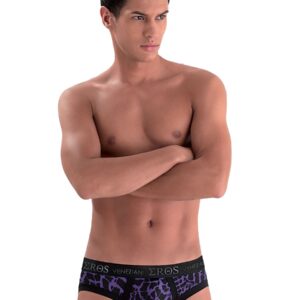 SLIP MOTIVO ZEBRA "EROS VENEZIANI" NERO/VIOLA - immagine 6