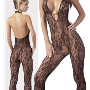 CATSUIT IN PIZZO NERO CON SCOLLATURA PROFONDA - immagine 3