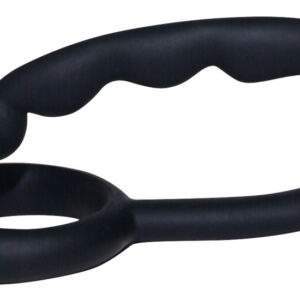 ANELLO FALLICO CON GANCIO PER STIMOLAZIONE PERINEO "P-POINT" NERO - immagine 3