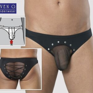 SLIP UOMO IN TESSUTO NERO CON TRASPARENZE ED EFFETTO PUSH UP - immagine 5