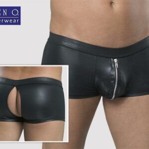 BOXER IN TESSUTO NERO CON ZIP FRONTALE ED APERTURA POSTERIORE - immagine 3