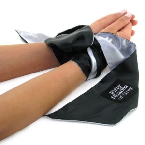 CRAVATTA LEGA POLSI O CAVIGLIE IN RASO 50 SFUMATURE DI GRIGIO "LIMITI SOFT" - immagine 1