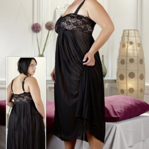 VESTE DA CAMERA NERA CON COPPE IN PIZZO - immagine 6