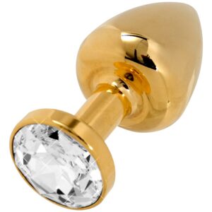 PLUG ANALE IN ORO 24C CON CRISTALLO 35 MM - immagine 1