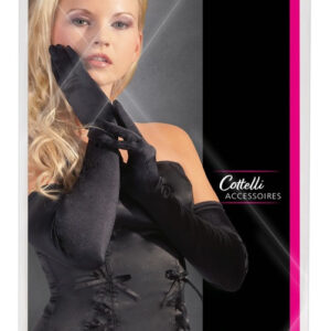 GUANTI LUNGHI IN RASO NERO - TAGLIA UNICA - immagine 4