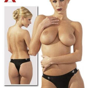 TANGA IN LATEX NERO - TAGLIA UNICA - immagine 1