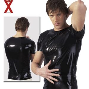 MAGLIA A MANICHE CORTE IN LATEX NERO - immagine 8