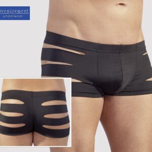 BOXER IN TESSUTO NERO CON TAGLI LATERALI - immagine 1