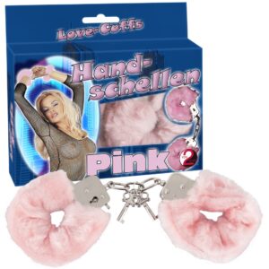 MANETTE IN METALLO RIVESTITE IN PELUCHE "LOVE-CUFFS" ROSA - immagine 1