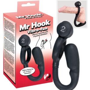 ANELLO FALLICO VIBRANTE CON STIMOLAZIONE PERINEO "MR HOOK" - immagine 1