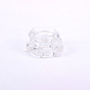 SET 3 ANELLI FALLICI CON RILIEVI STIMOLANTI "BEADED COCKRINGS" TRASPARENTI - immagine 4