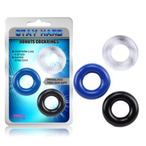 SET 3 ANELLI FALLICI "DONUT RINGS" - COLORI VARI - immagine 4