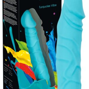 VIBRATORE REALISTICO IN SILICONE "COLORFUL JOY" TURCHESE - 24 CM - immagine 1