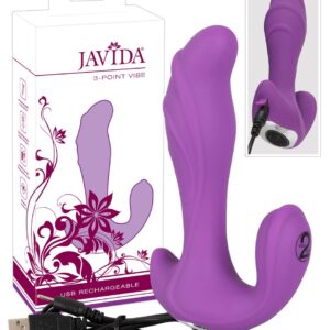 VIBRATORE CON DOPPIO MOTORE E STIMOLAZIONE MULTIPLA JAVIDA "3 POINT" - immagine 1