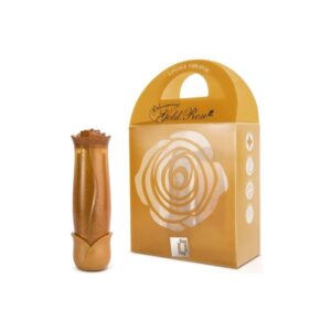 MINI VIBRATORE A FORMA DI ROSSETTO CON ROSA "BLOOMING ROSE" ORO - immagine 4