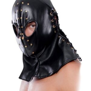 CAPPUCCIO DA BOIA MEDIEVALE IN PELLE "EXECUTIONER HOOD" - immagine 4