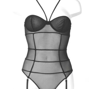 BODY TRASPARENTE CON REGGICALZE COLLEZIONE "VILLA BEL AMI" - immagine 10