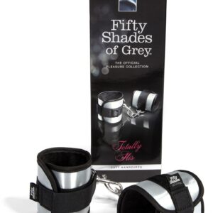 MANETTE IN TESSUTO CON VELCRO E GANCIO 50 SFUMATURE DI GRIGIO "TOTALMENTE SUA" - immagine 3