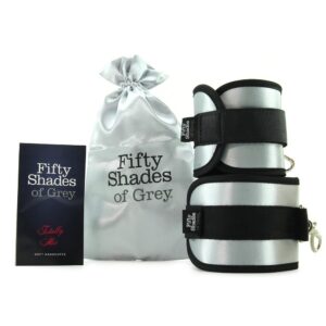 MANETTE IN TESSUTO CON VELCRO E GANCIO 50 SFUMATURE DI GRIGIO "TOTALMENTE SUA" - immagine 5