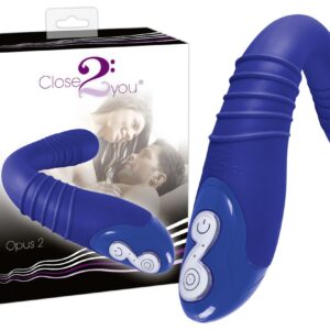 VIBRATORE STIMOLATORE MULTIPLO CLITORIDE VAGINA PUNTO G "OPUS II" BLU - immagine 1