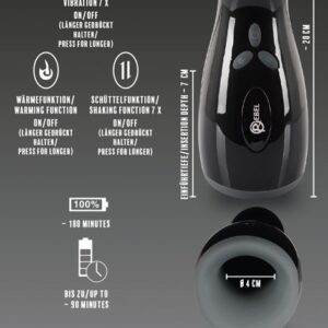 Masturbatore Rebel con funzione Riscaldamento e Movimento Su e Giu - immagine 9