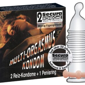 PROFILATTICI STIMOLANTI E ANELLO FALLICO SECURA "MULTI-ORGASMUS" - 2 PEZZI - immagine 1