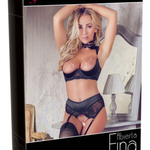 COMPLETO INTIMO ALBERTA FINA CON APERTURA COLORE NERO - immagine 12