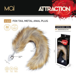 PLUG ANALE CON CODA ver.2 "ATTRACTION TOYS" N.50 - ARGENTO - immagine 3