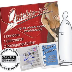 SET PROFILATTICO + 2 SALVIETTINE + LUBRIFICANTE SECURA "QUICKIE" - immagine 1
