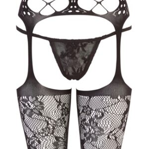 TUTA A RETE S M L NERO CATSUIT SEXY DONNA INTIMO LINGERIE BODYSTOCKING EROTICO - immagine 4