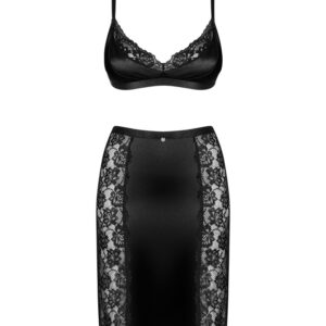 Set reggiseno e gonna nero Blanita di Obsessive - immagine 3